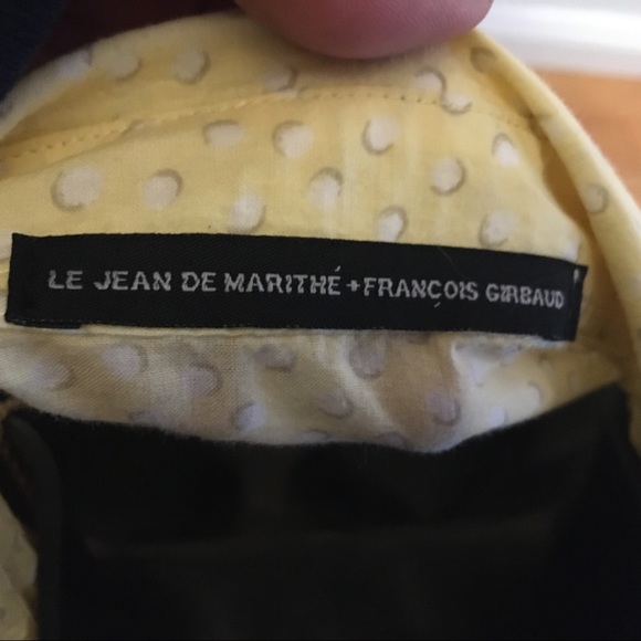 Vintage Le Jean De Marithe Francois Girbaud top S yellow Button down - Picture 4 of 4